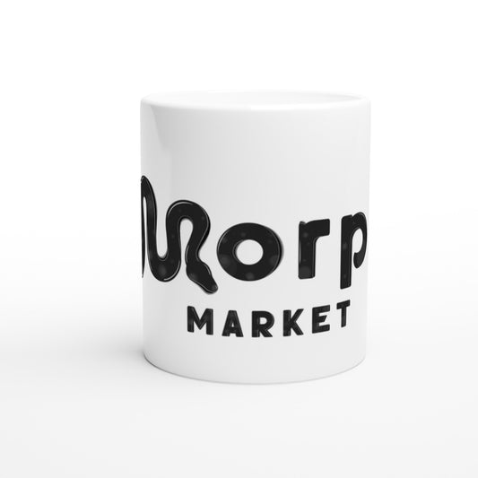 Morph Market (Dark Circles) - White 11oz Ceramic Mug