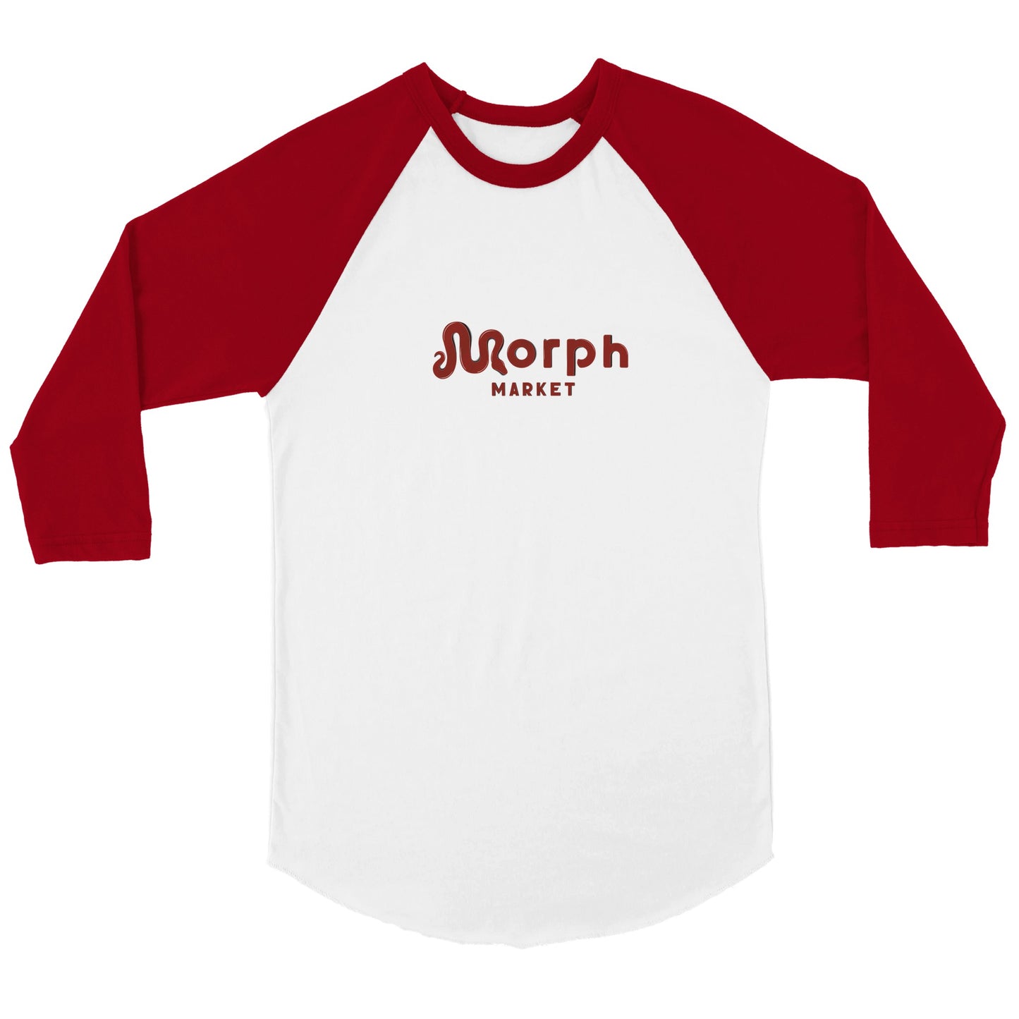Morph Market (Red) - Unisex 3/4 sleeve Raglan T-shirt