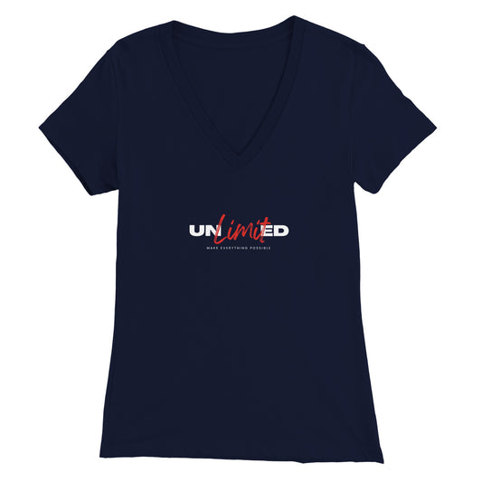 Unlimited: Make Everything Possible - Premium Womens V-Neck T-shirt