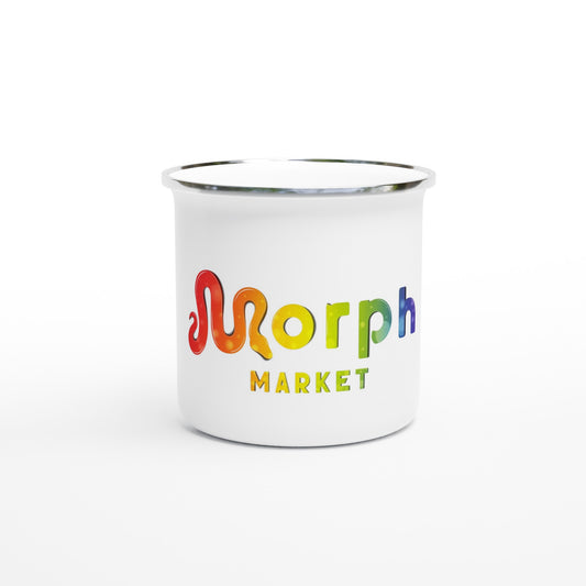 Morph Market (Rainbow Circles) - White 12oz Enamel Mug