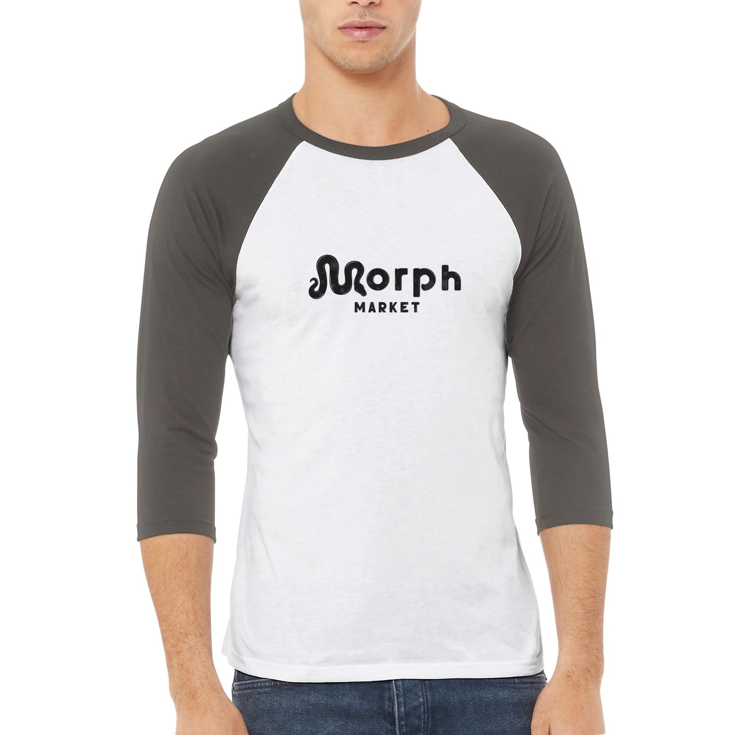 Morph Market (Dark Circles) - Unisex 3/4 sleeve Raglan T-shirt