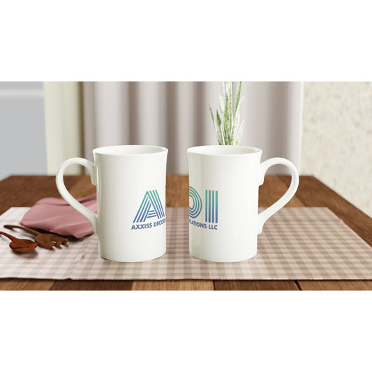 ADI-Axxis Decor Installations, LLC - White 10oz Porcelain Slim Mug