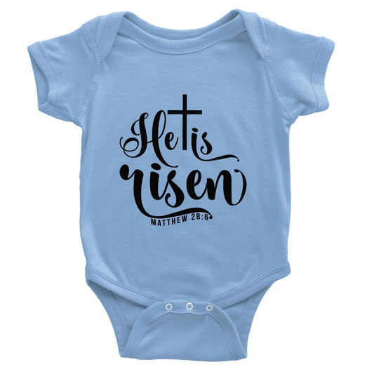 He is Risen (Matthew 20:6) - Classic Baby Short Sleeve Bodysuit