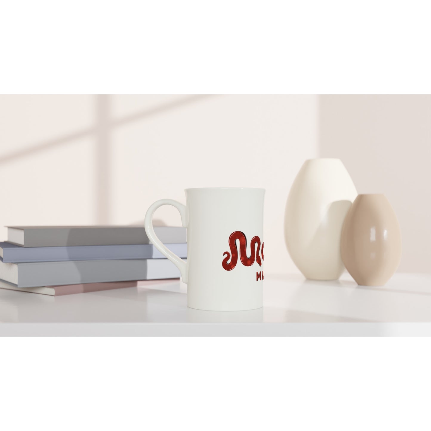 Morph Market (Red Circles) - White 10oz Porcelain Slim Mug