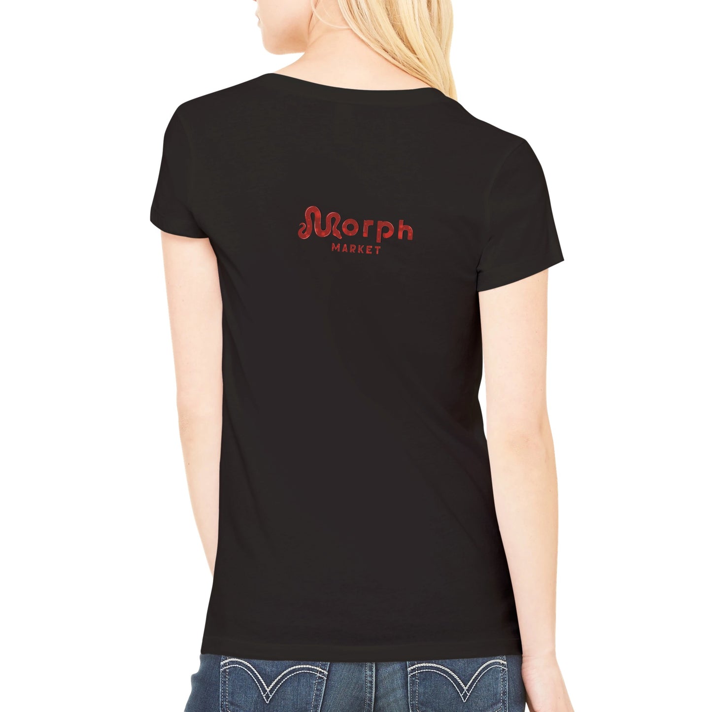 Morph Market (Red Circles) - Premium Womens V-Neck T-shirt