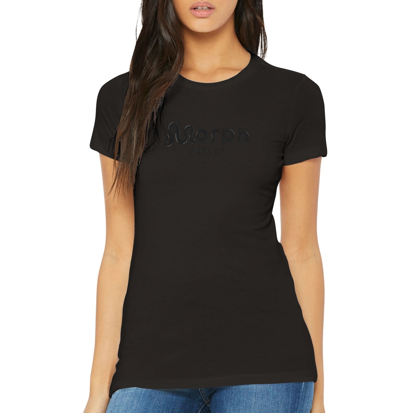 Morph Market (Dark) - Premium Womens Crewneck T-shirt