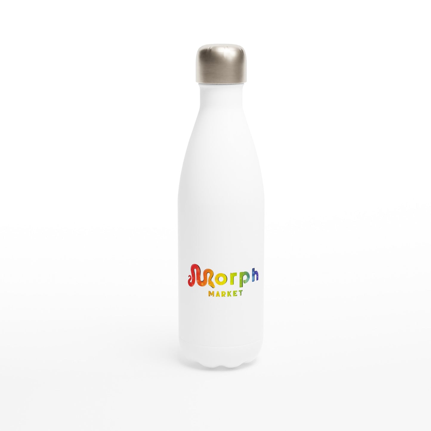 Morph Market (Rainbow Circles) - White 17oz Stainless Steel Water Bottle