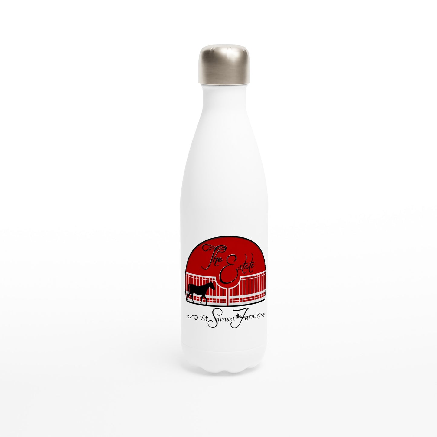 The Estate at Sunset Farms - White 17oz Stainless Steel Water Bottle