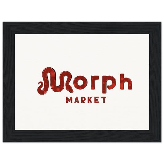 Morph Market (Red Circles) - Museum-Quality Matte Paper Wooden Framed Poster