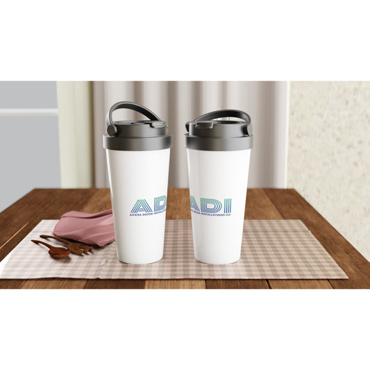 ADI-Axxis Decor Installations, LLC - White 15oz Stainless Steel Travel Mug