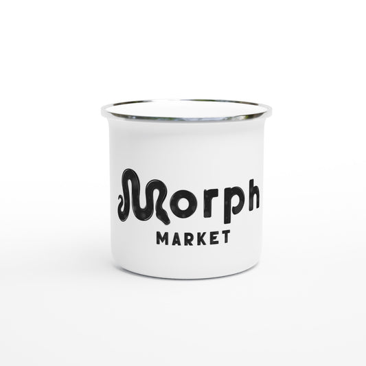 Morph Market (Dark Circles) - White 12oz Enamel Mug