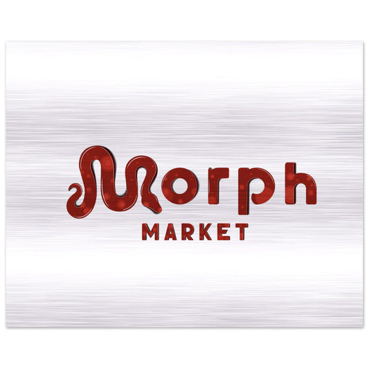 Morph Market (Red Circles) - Brushed Aluminum Print