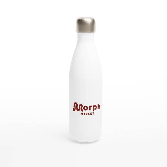 Morph Market (Red) - White 17oz Stainless Steel Water Bottle