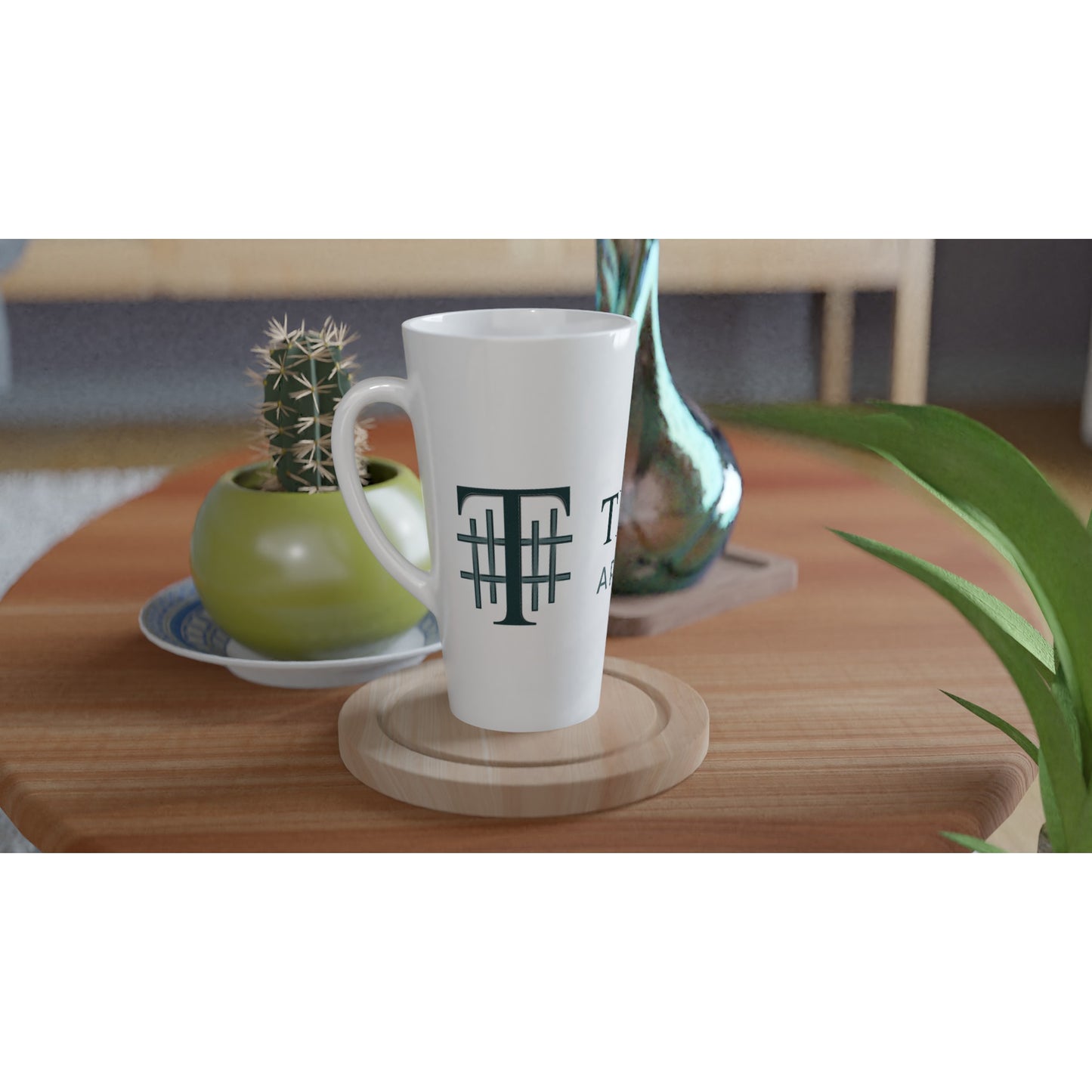Textile Apartments - White Latte 17oz Ceramic Mug