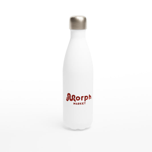 Morph Market (Red Circles) - White 17oz Stainless Steel Water Bottle