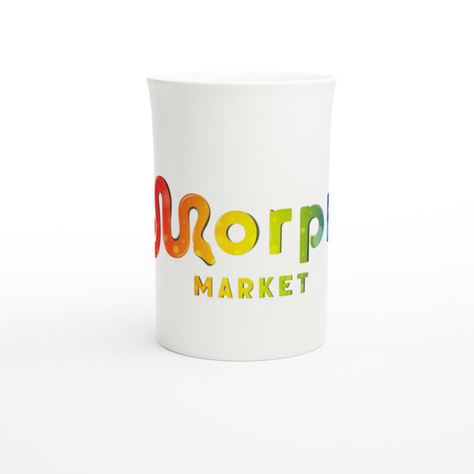 Morph Market (Rainbow Circles) - White 10oz Porcelain Slim Mug