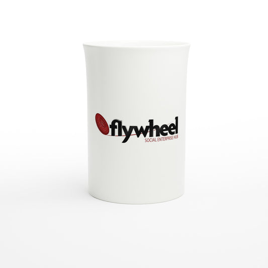 Flywheel Social Enterprise Hub - White 10oz Porcelain Slim Mug