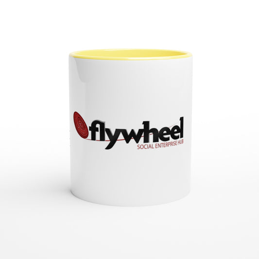 Flywheel Social Enterprise Hub - White 11oz Ceramic Mug with Color Inside
