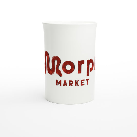 Morph Market (Red Circles) - White 10oz Porcelain Slim Mug