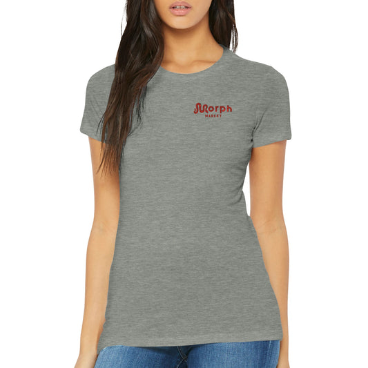 Morph Market (Red Circles) - Premium Womens Crewneck T-shirt