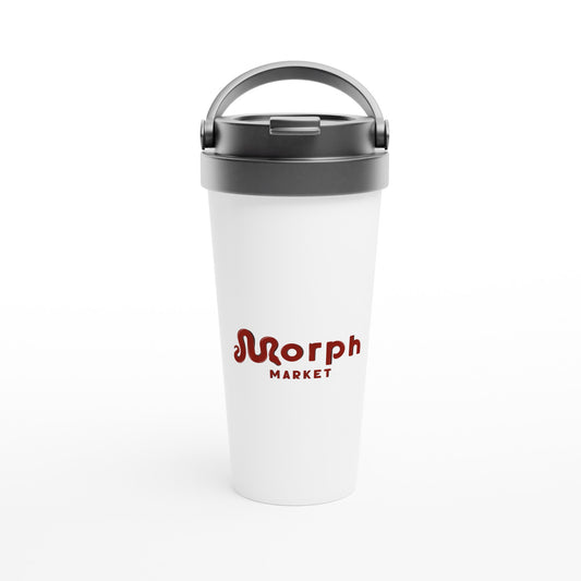 Morph Market (Red) - White 15oz Stainless Steel Travel Mug