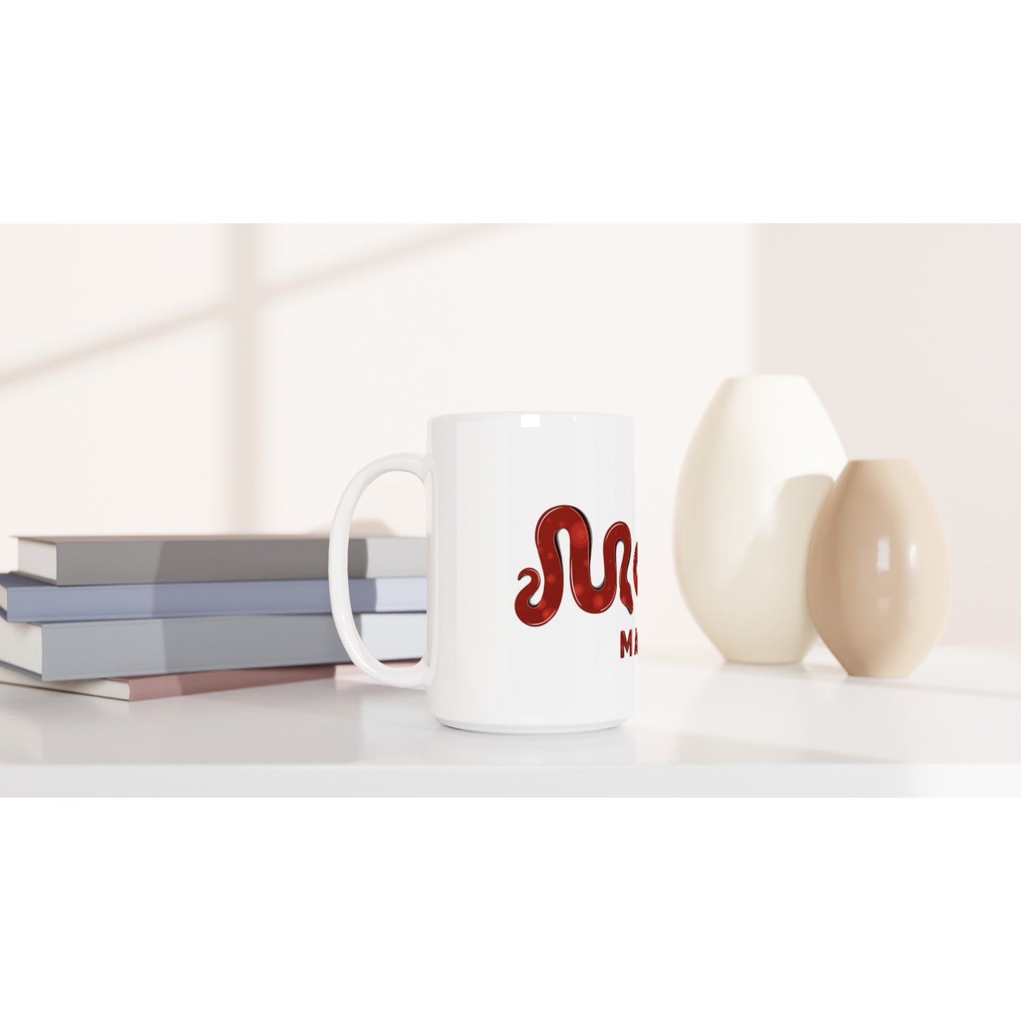 Morph Market (Red Circles) - White 15oz Ceramic Mug