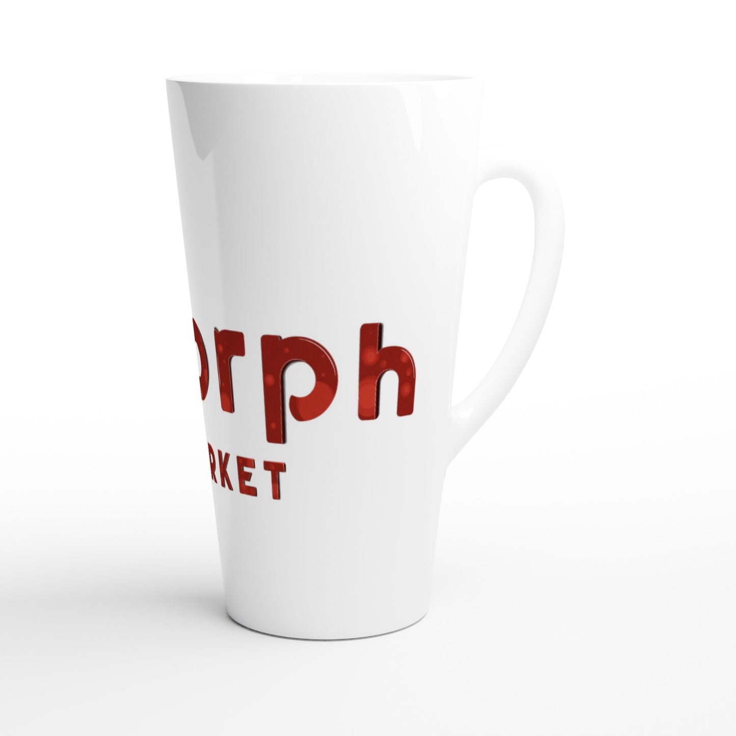 Morph Market (Red Circles) - White Latte 17oz Ceramic Mug