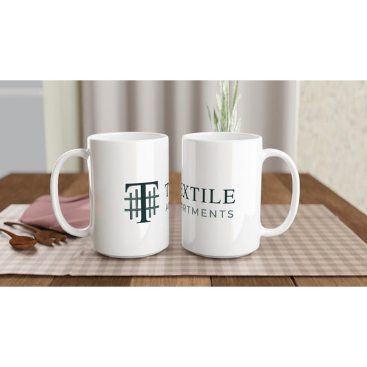 Textile Apartments - White 15oz Ceramic Mug