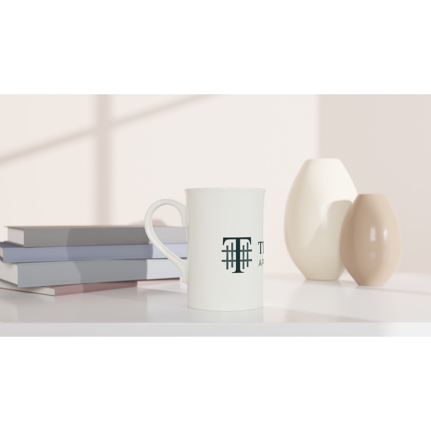 Textile Apartments - White 10oz Porcelain Slim Mug