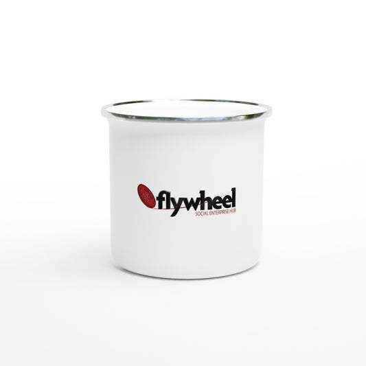 Flywheel Social Enterprise Hub - White 12oz Enamel Mug
