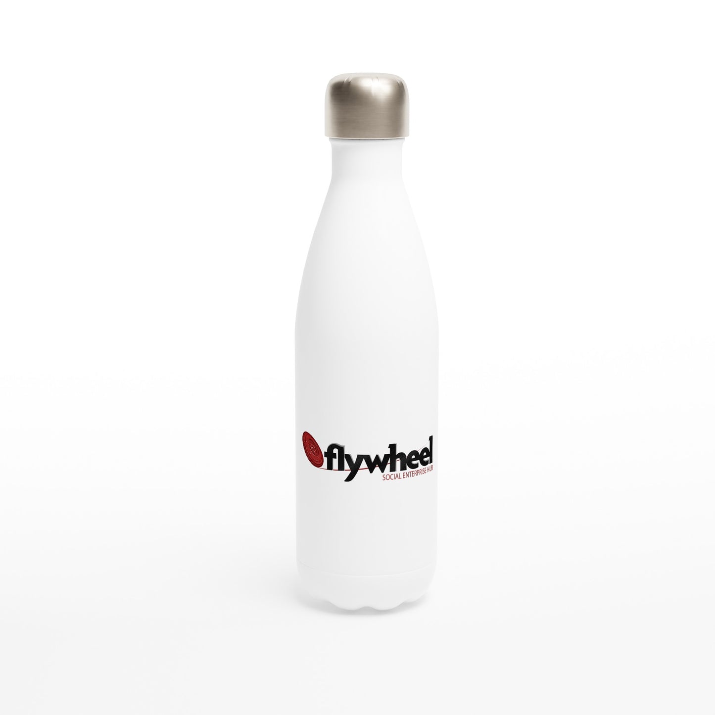 Flywheel Social Enterprise Hub - White 17oz Stainless Steel Water Bottle
