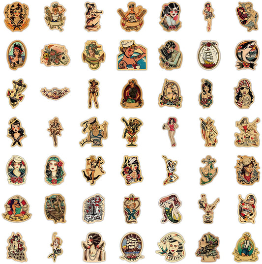 Vintage Stickers| 100 PCS |Retro Stickers Packs for Adults,Pin up Stickers