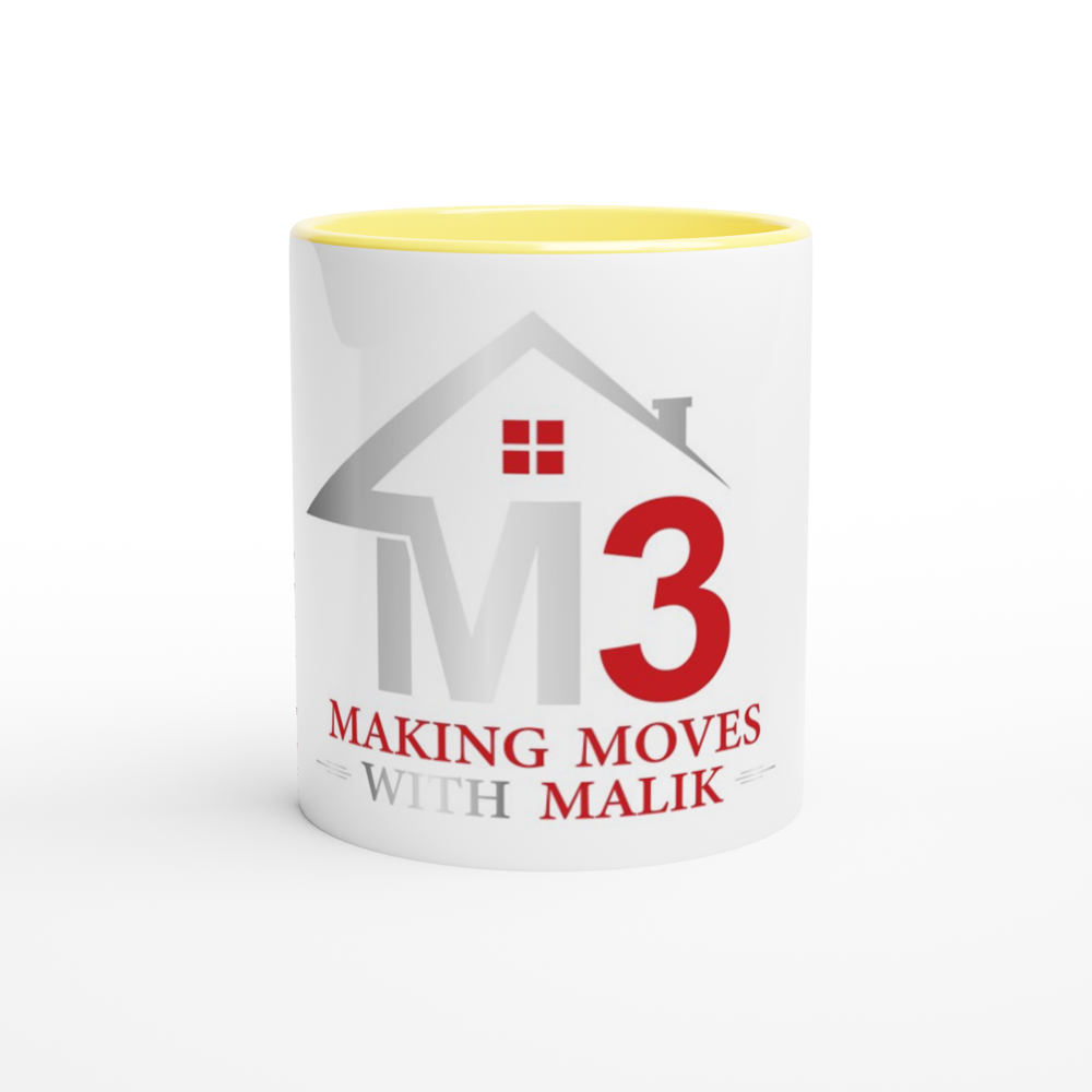 M3 Making Moves With Malik - White 11oz Ceramic Mug with Color Inside