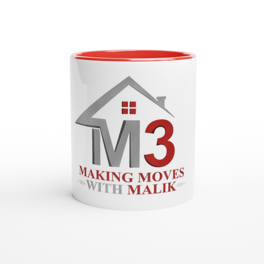 M3 Making Moves with Malik (Custom Ink) - White 11oz Ceramic Mug with Color Inside