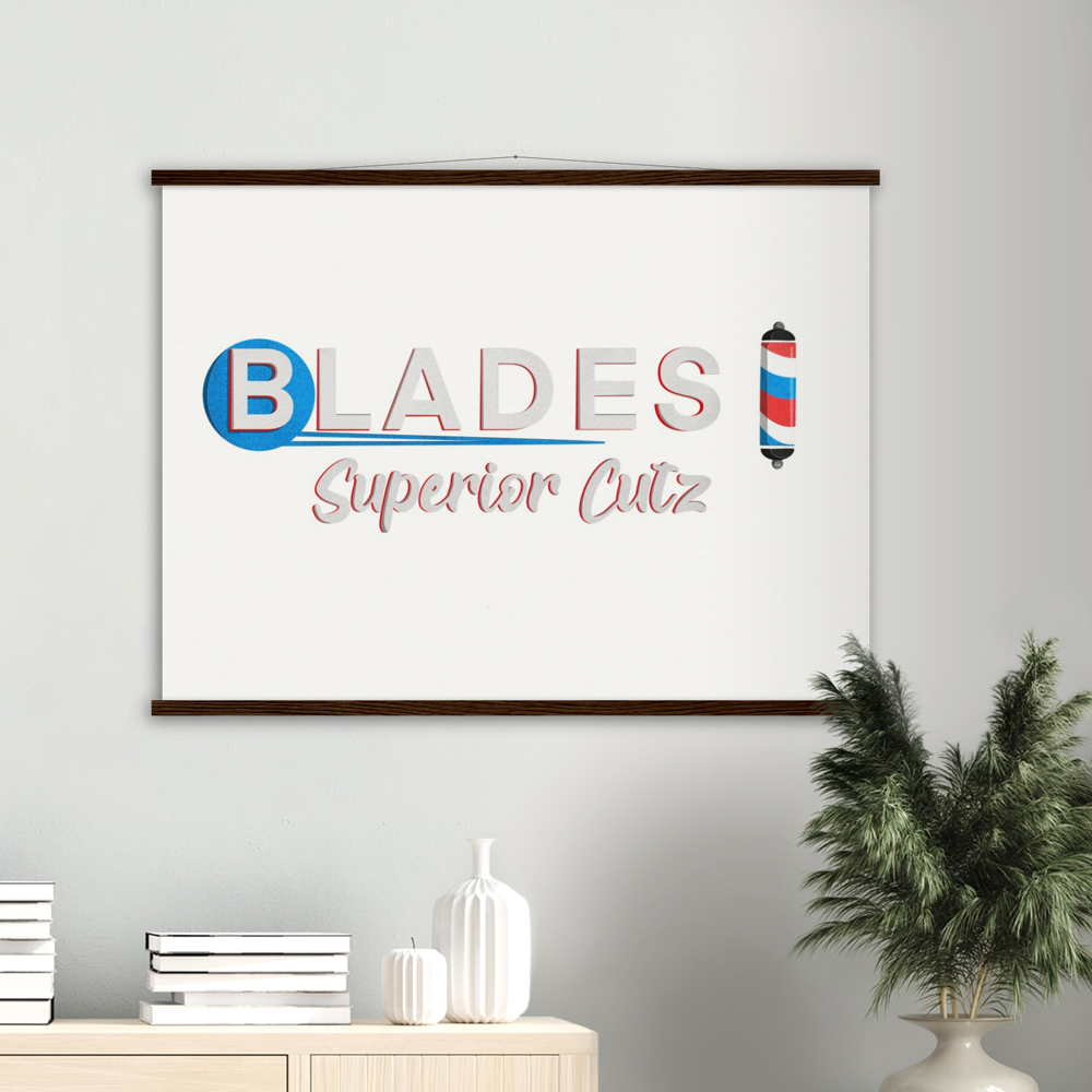 Blades Superior Cutz - Museum-Quality Matte Paper Poster & Hanger